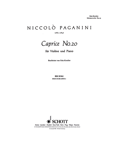 Front Cover Image Caprice Nr. 20 h-Moll Nr. 13