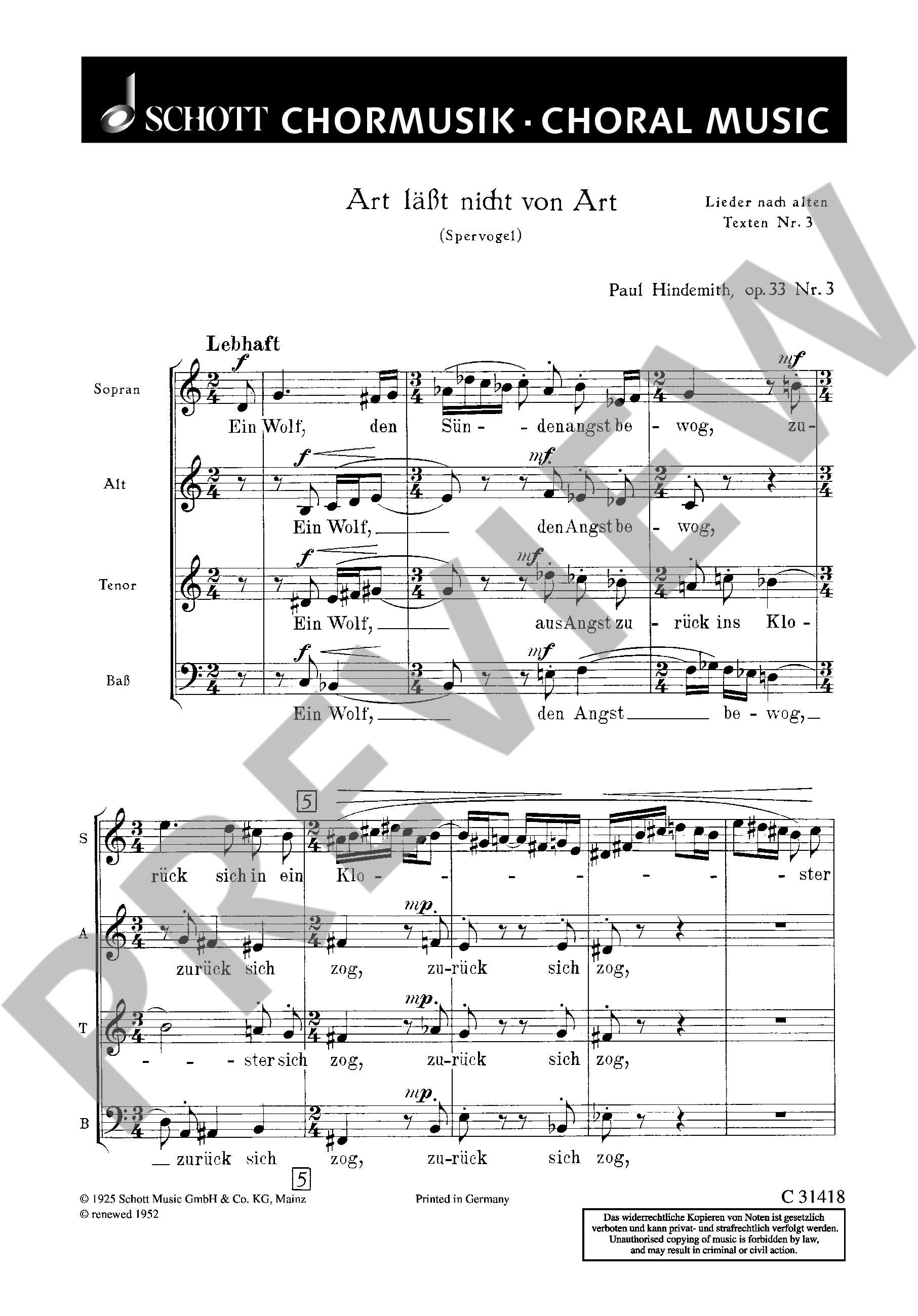 Other Cover Image Lieder nach alten Texten op. 33 