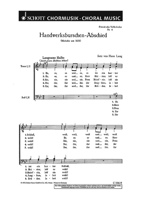 Front Cover Image Fränkische Volkslieder 