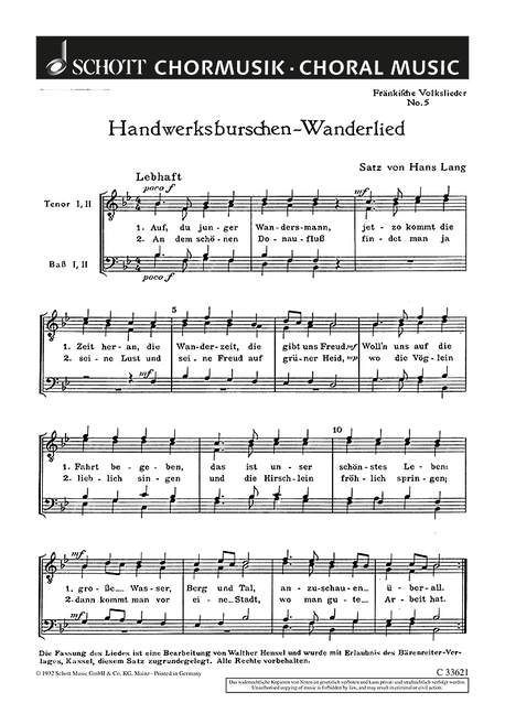 Front Cover Image Fränkische Volkslieder 