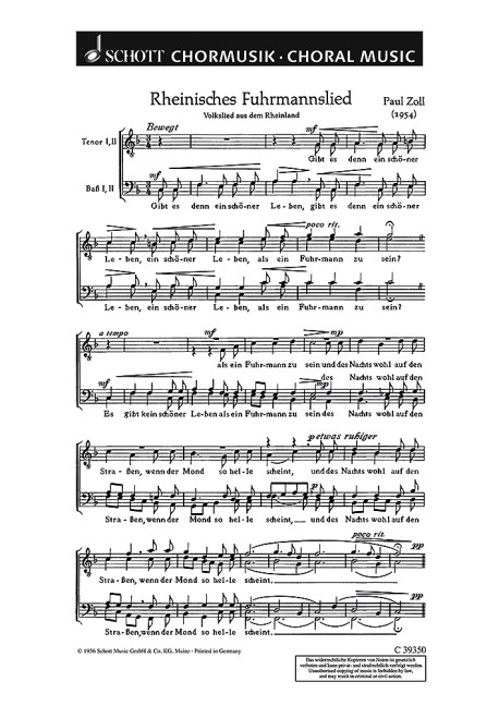 Front Cover Image Rheinisches Fuhrmannslied 