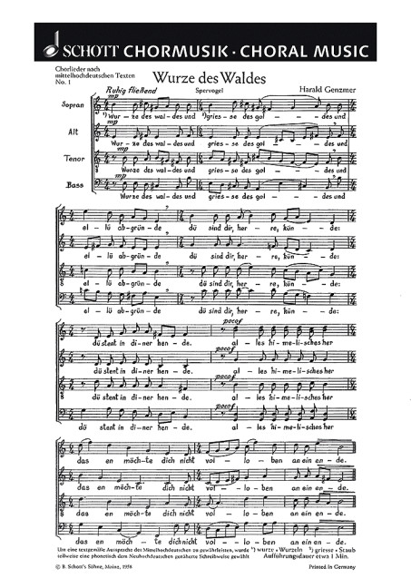 Front Cover Image Fünf Chorlieder GeWV 17 