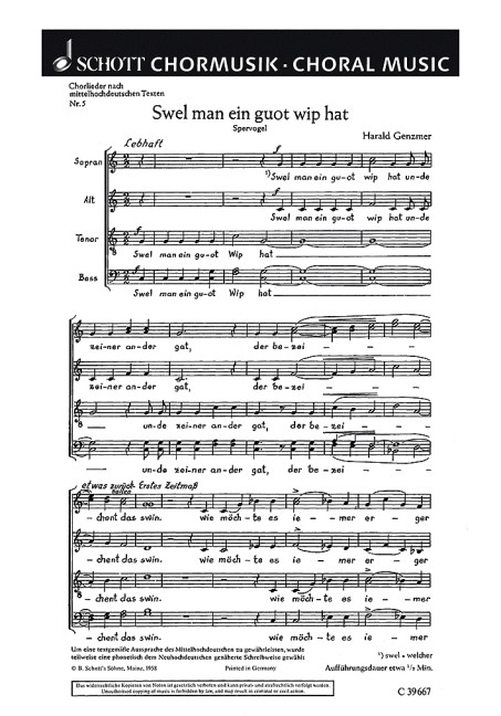 Front Cover Image Fünf Chorlieder GeWV 17 