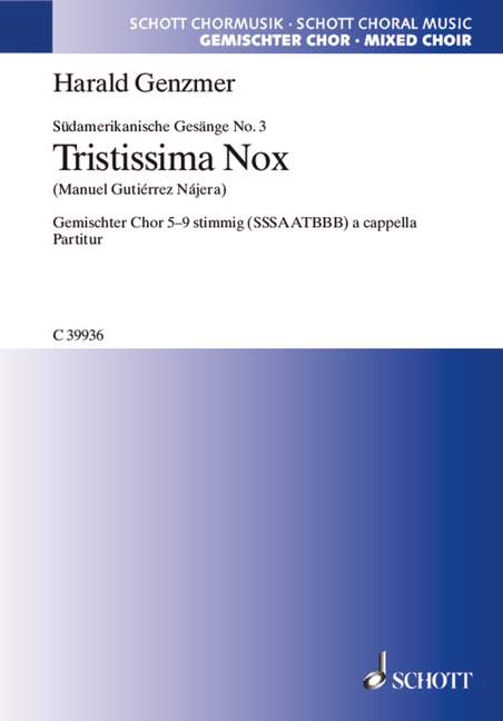 Front Cover Image Südamerikanische Gesänge GeWV 21 