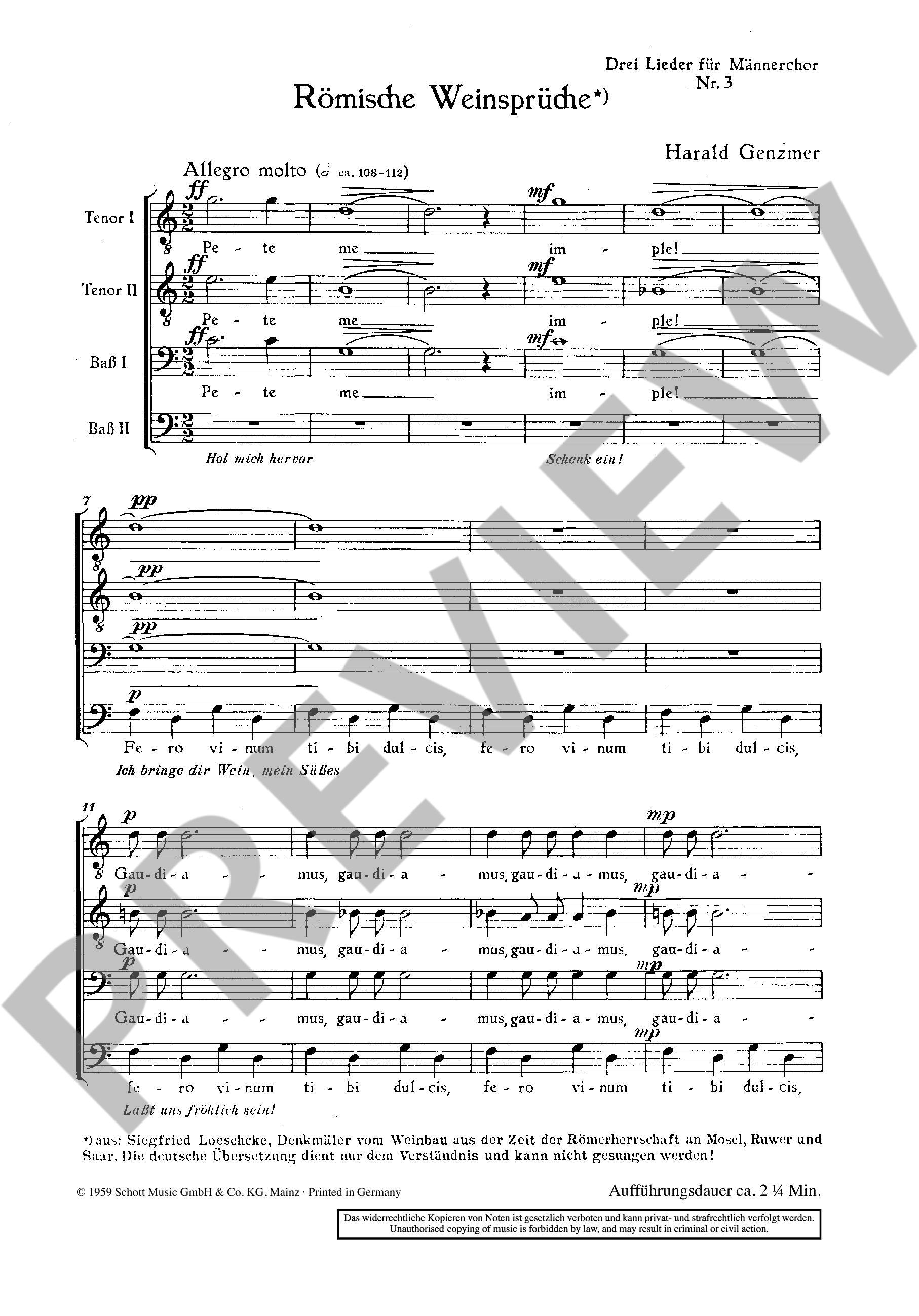 Other Cover Image Drei Chorlieder vom Wein GeWV 53 
