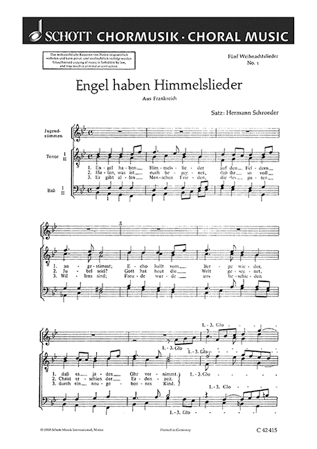 Front Cover Image Fünf Weihnachtslieder 