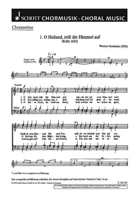 Front Cover Image O Heiland, reiß die Himmel auf 