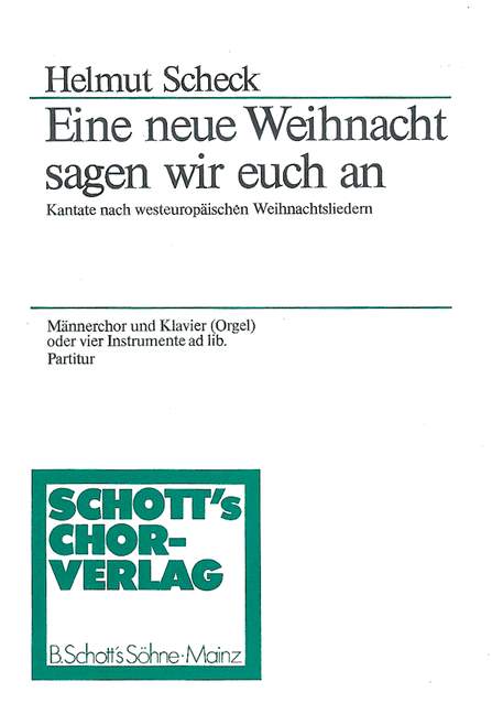 Front Cover Image Eine neue Weihnacht sagen wir euch an 