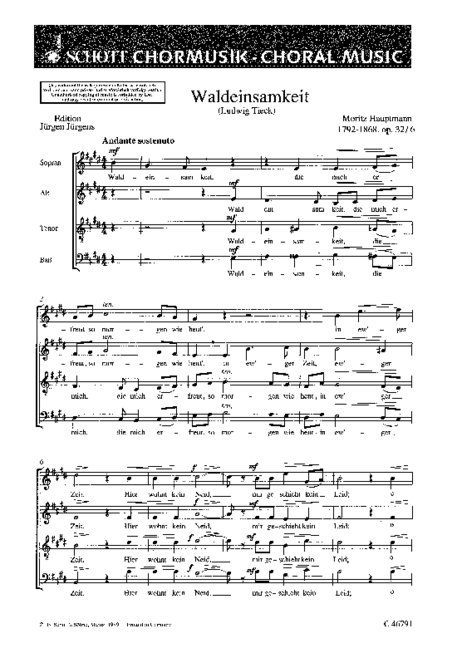 Front Cover Image Sechs Chorlieder op. 32 