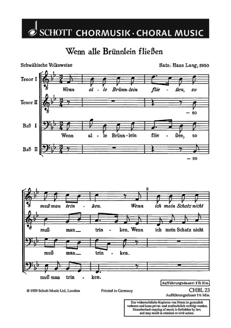 Front Cover Image Wenn alle Brünnlein fließen 