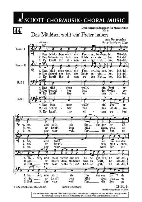 Front Cover Image Drei heitere Volkslieder 