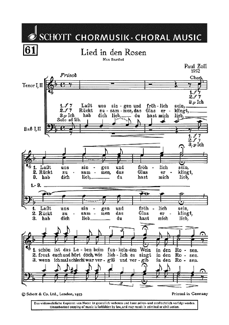 Front Cover Image Lied in den Rosen 