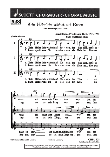 Front Cover Image Kein Hälmlein wächst auf Erden 