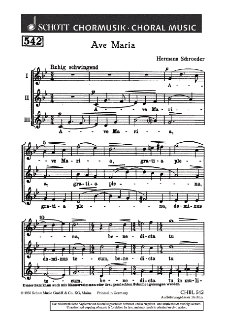 Front Cover Image Ave Maria, gratia plena 