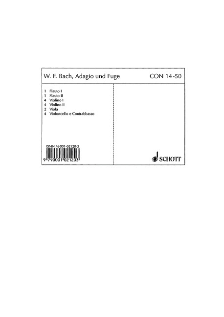 Front Cover Image Adagio und Fuge d-Moll Falck 65 