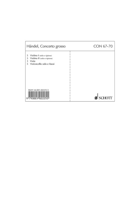 Front Cover Image Concerto grosso op. 6 HWV 319 
