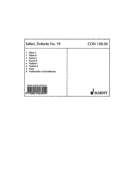 Front Cover Image Sinfonie No. 19 D-Dur 