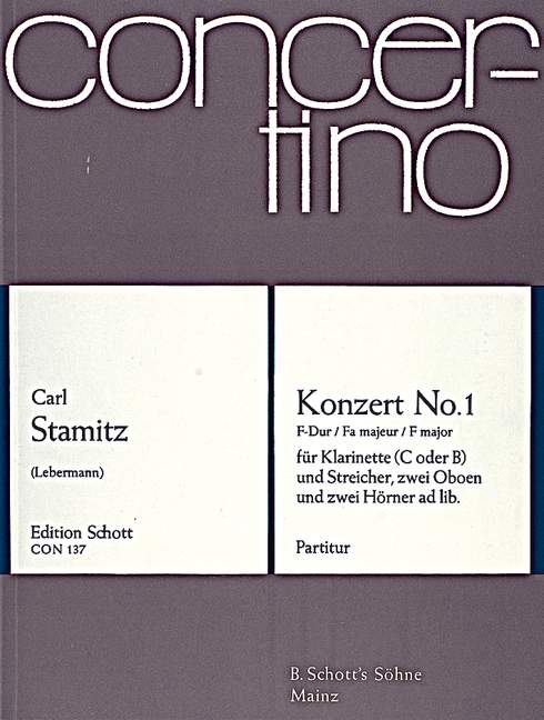 Front Cover Image Konzert No. 1 F-Dur 