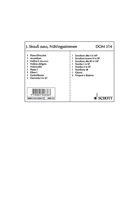 Front Cover Image Frühlingsstimmen op. 410 