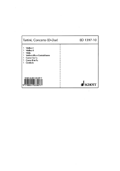 Front Cover Image Concerto D-Dur 