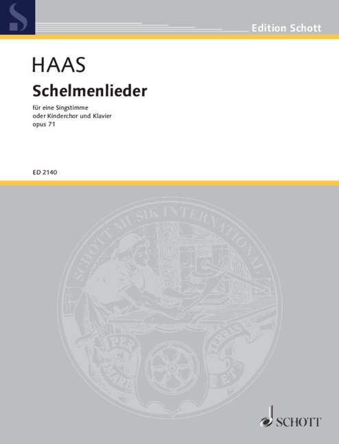 Front Cover Image Schelmenlieder op. 71 