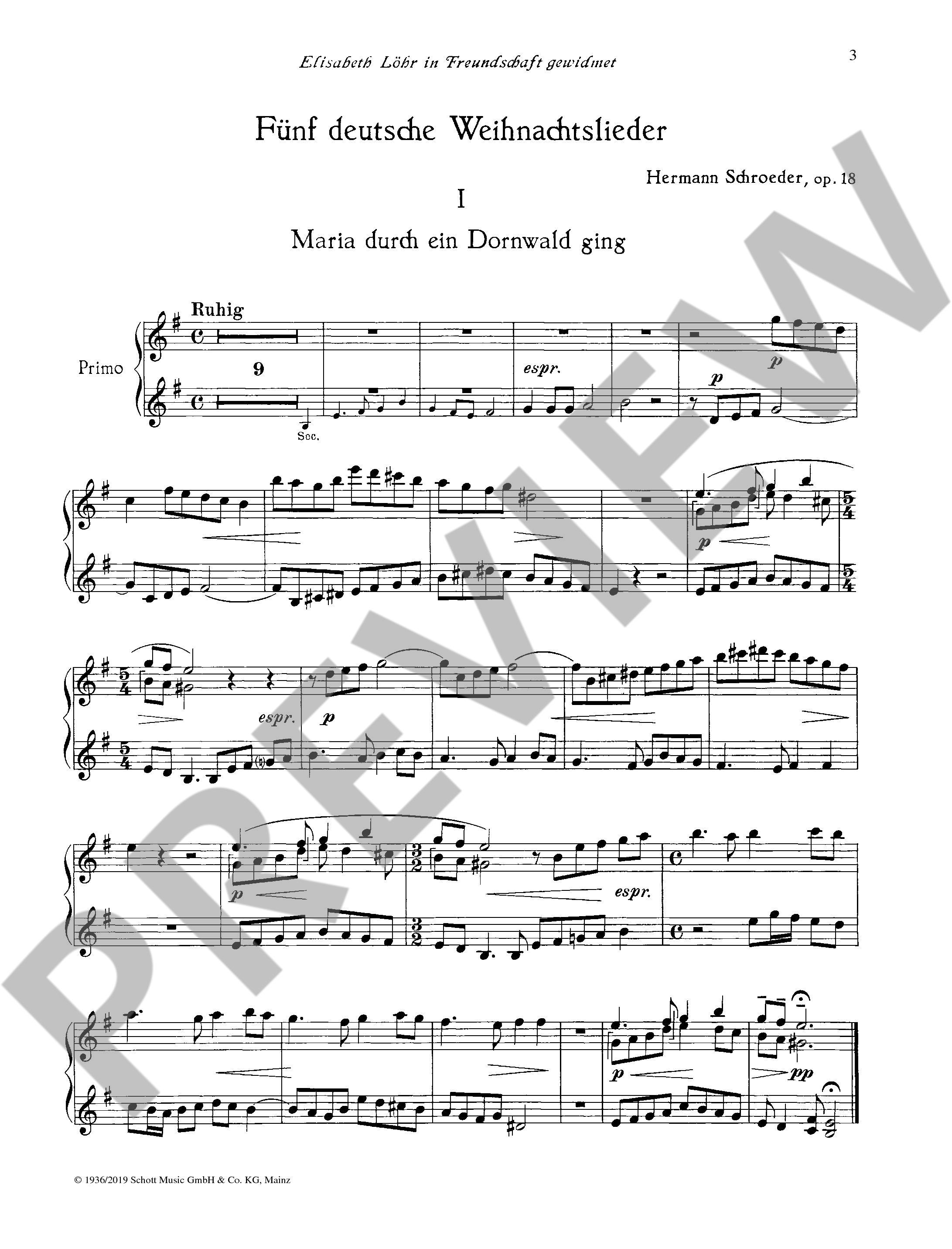 Other Cover Image Fünf deutsche Weihnachtslieder op. 18 