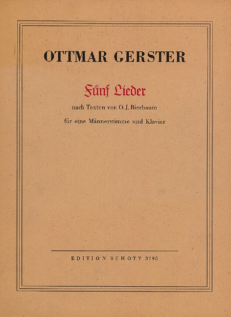 Front Cover Image 5 Lieder 