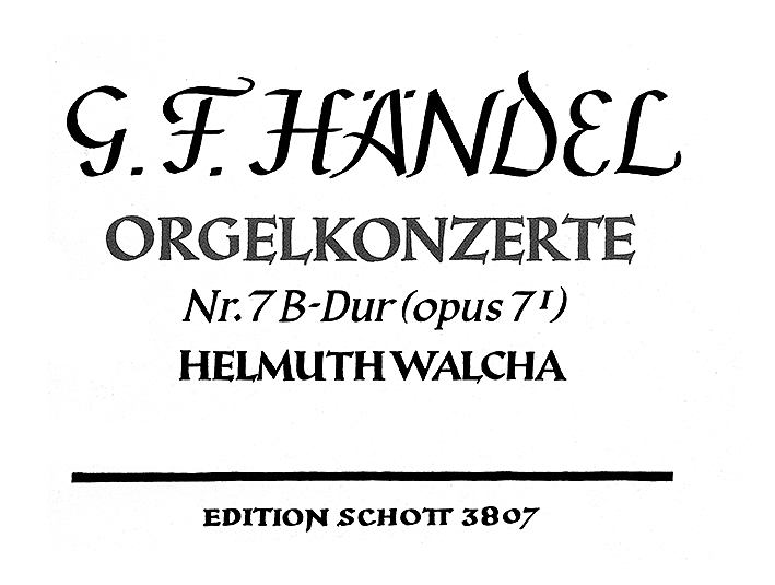 Front Cover Image Orgel-Konzert Nr. 7 B-Dur op. 7/1 HWV 306 