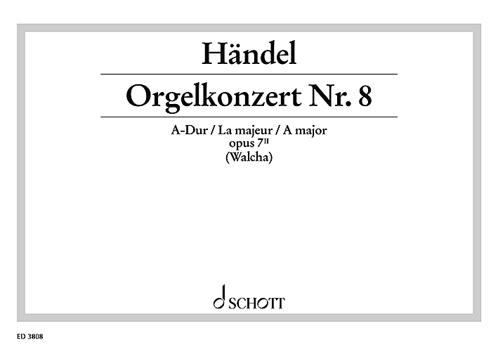 Front Cover Image Orgel-Konzert Nr. 8 A-Dur op. 7/2 HWV 307 