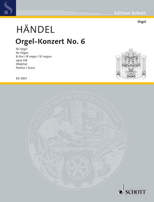 Front Cover Image Orgel-Konzert Nr. 6 B-Dur op. 4/6 HWV 294 