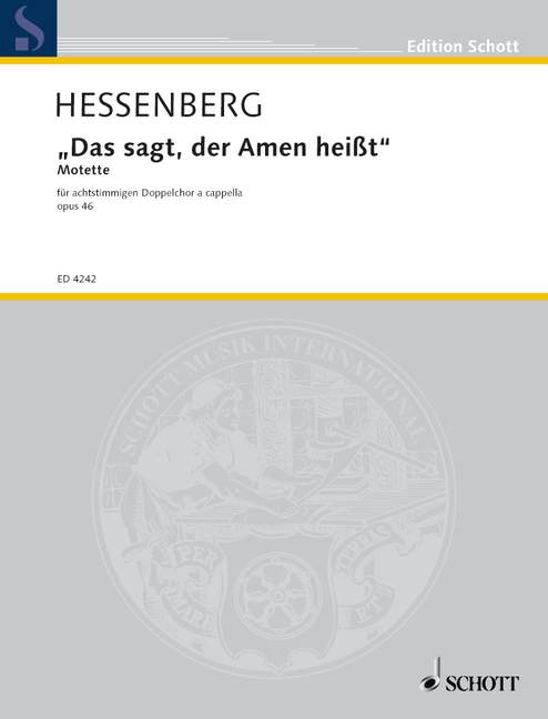 Front Cover Image Das sagt, der Amen heißt op. 46 