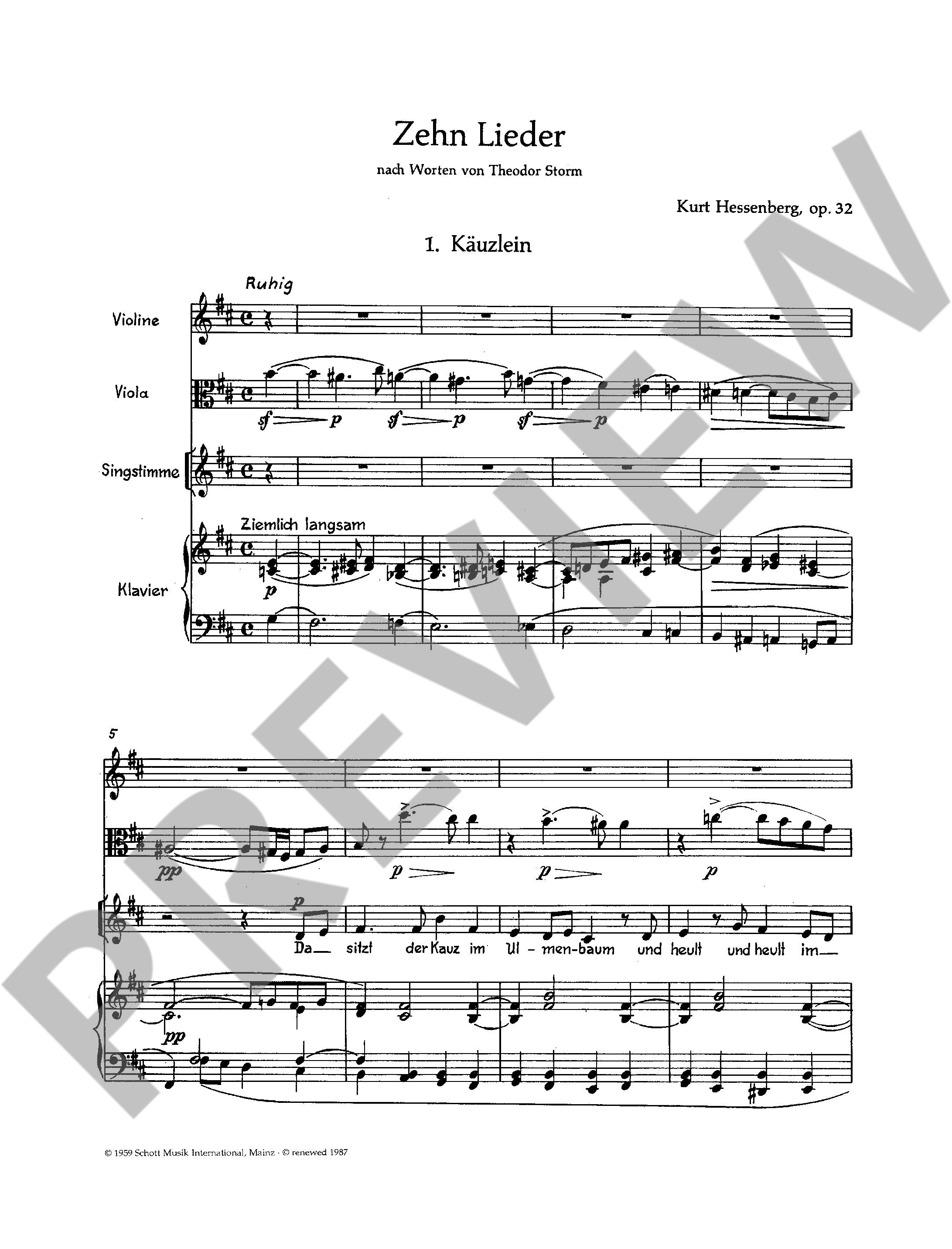 Other Cover Image 10 Lieder op. 32 