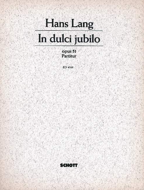Front Cover Image In dulci jubilo op. 51 