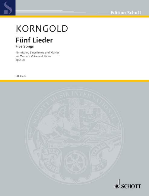 Front Cover Image Fünf Lieder op. 38 