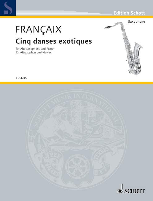 Front Cover Image Cinq danses exotiques 