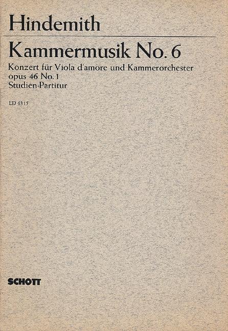 Front Cover Image Kammermusik Nr. 6 op. 46/1 