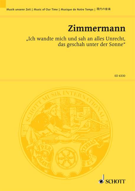 Front Cover Image Ich wandte mich und sah an alles Unrecht, das geschah unter der Sonne 