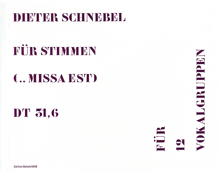 Front Cover Image Für Stimmen (... missa est) 