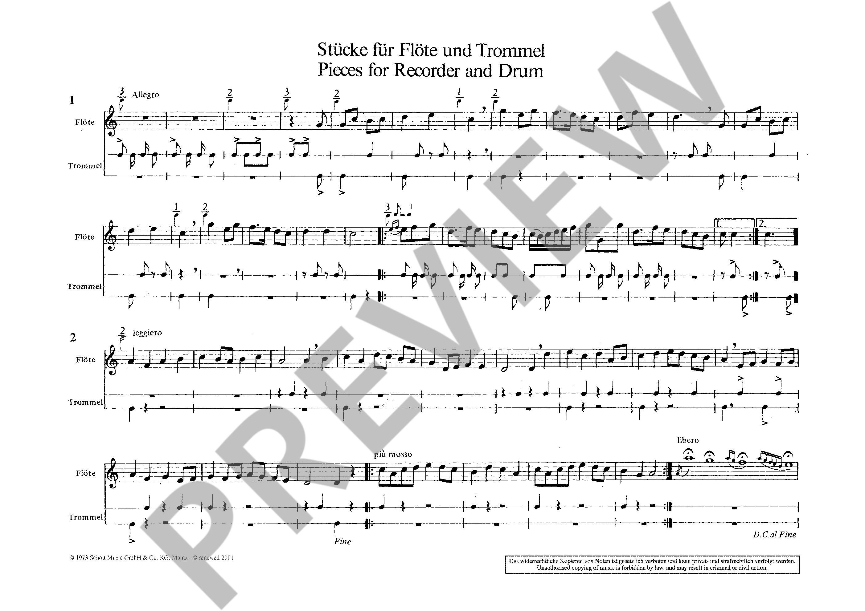 Other Cover Image Stücke für Flöte und Trommel Heft 2