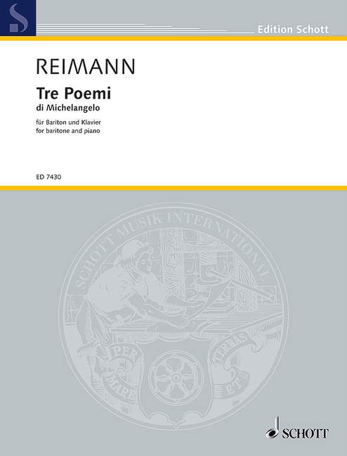 Front Cover Image Tre Poemi di Michelangelo 