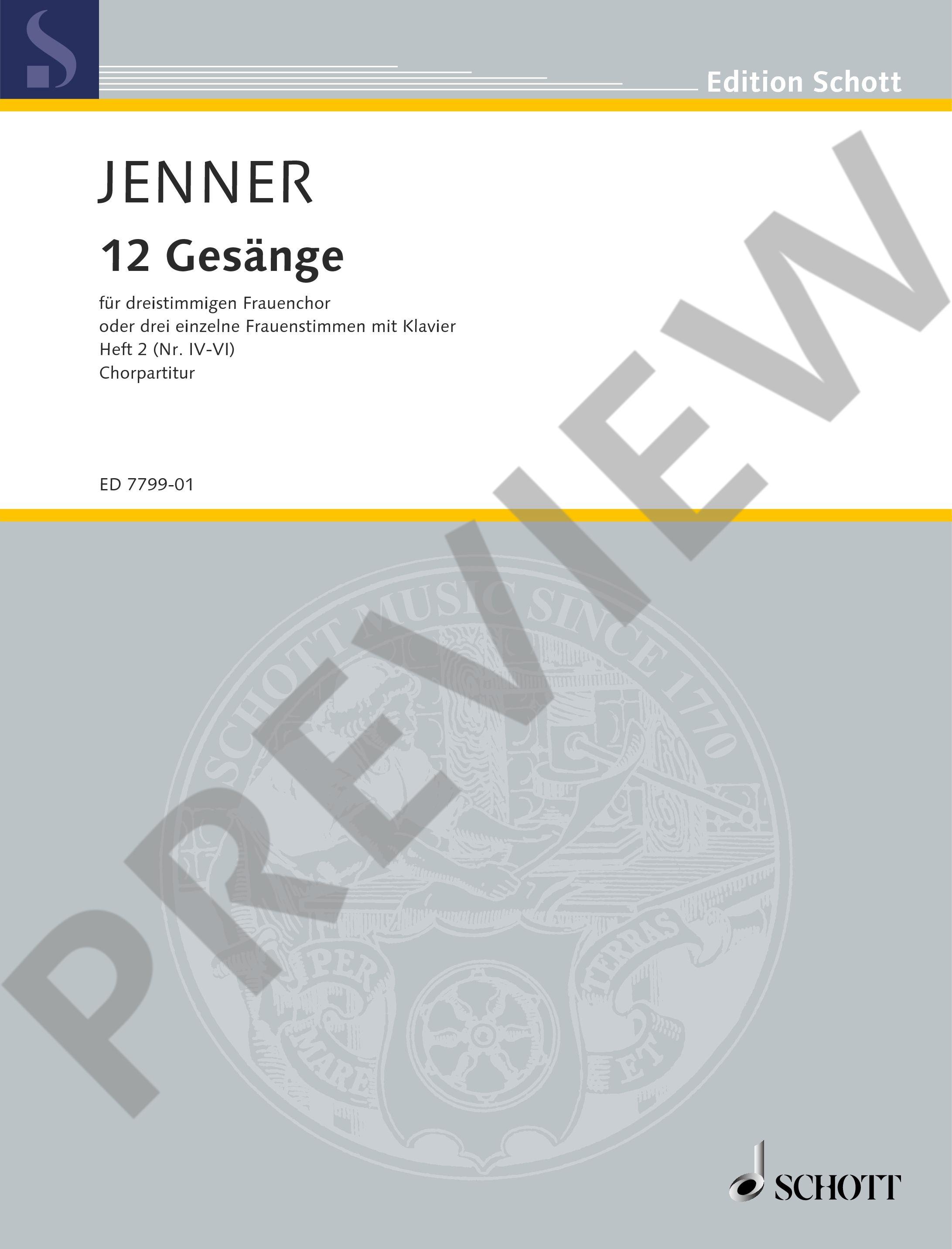 Other Cover Image 12 Gesänge op. 3 