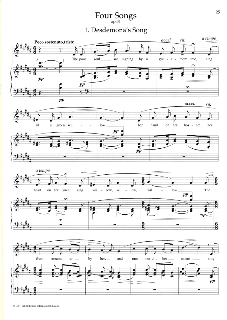 Other Cover Image Neun Shakespeare-Lieder op. 29 und 31 