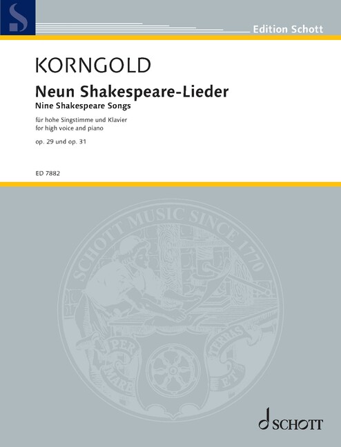 Other Cover Image Neun Shakespeare-Lieder op. 29 und 31 