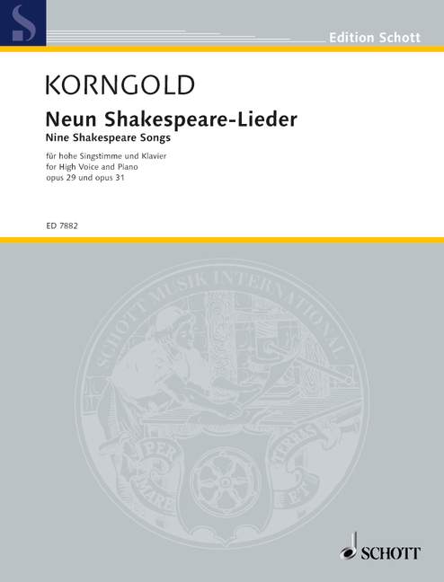Front Cover Image Neun Shakespeare-Lieder op. 29 und 31 