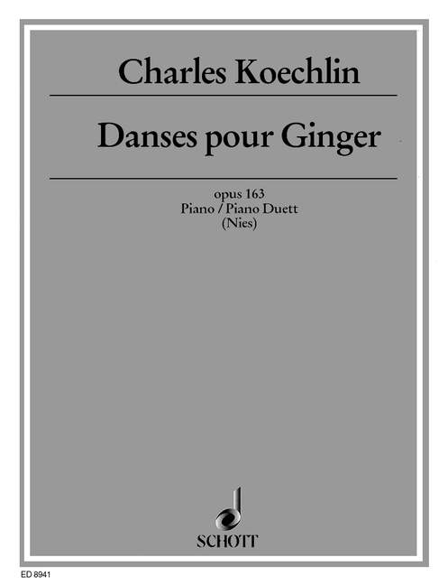Front Cover Image Danses pour Ginger op. 163 