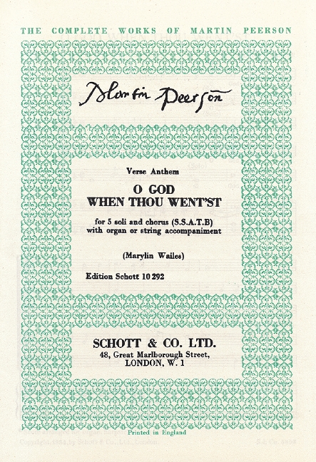 Front Cover Image O God When Thou Went'st 