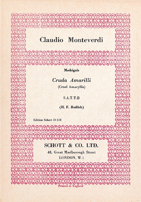 Front Cover Image Madrigale 