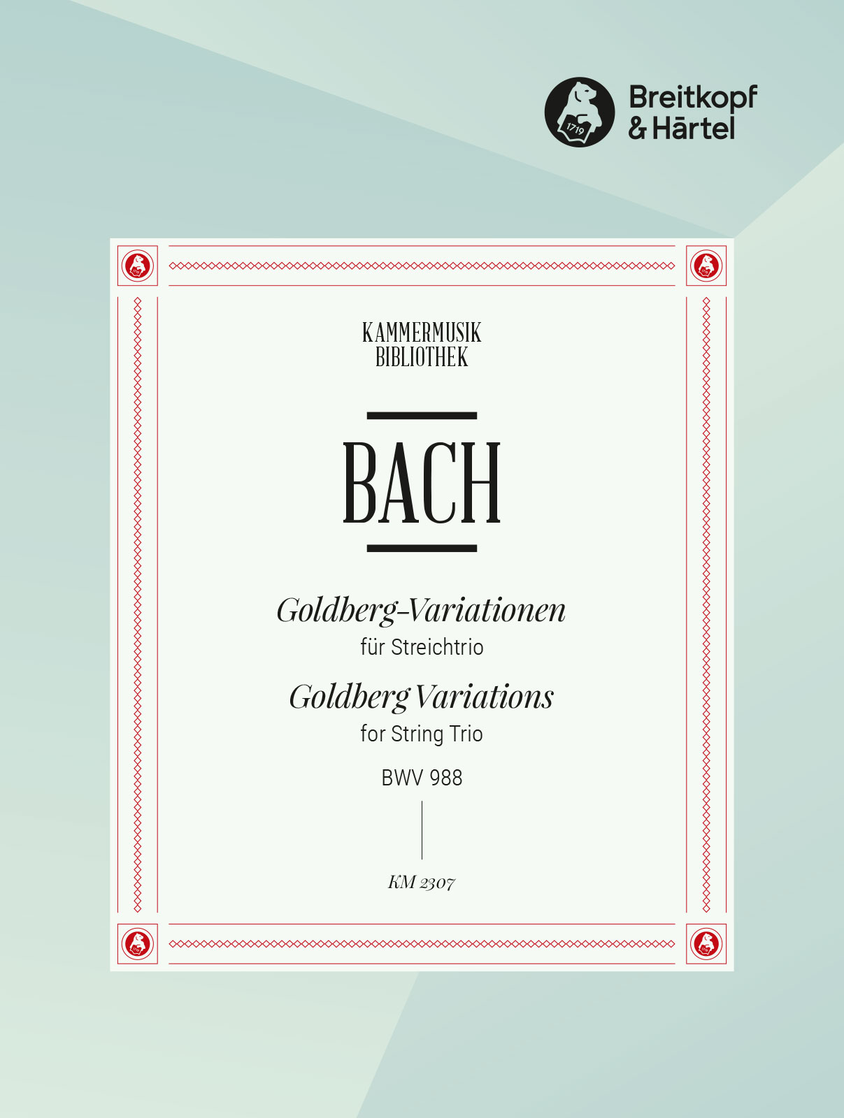 Front Cover Image Goldberg-Variationen BWV 988 bearbeitet für Streichtrio BWV 988