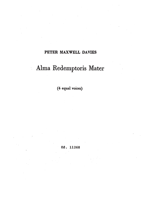Front Cover Image Alma Redemptoris Mater 