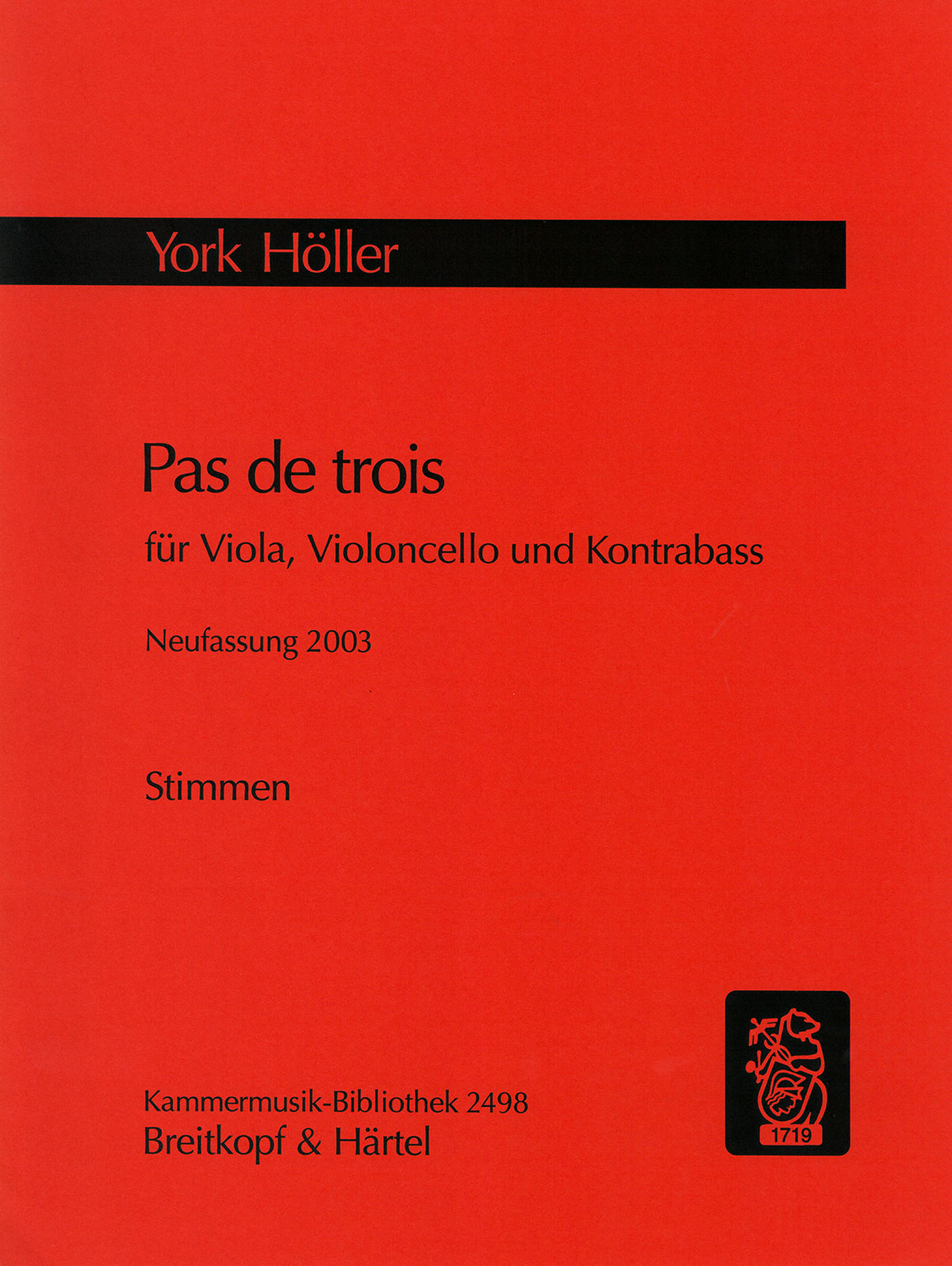Front Cover Image Pas de Trois (Neufassung 2003)